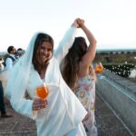 bride on a terrace